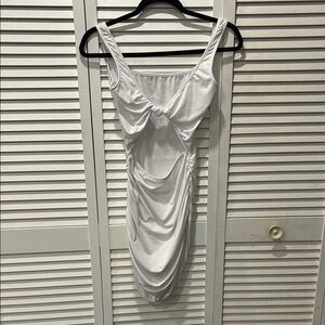 Elegant White Ruched Sleepwear